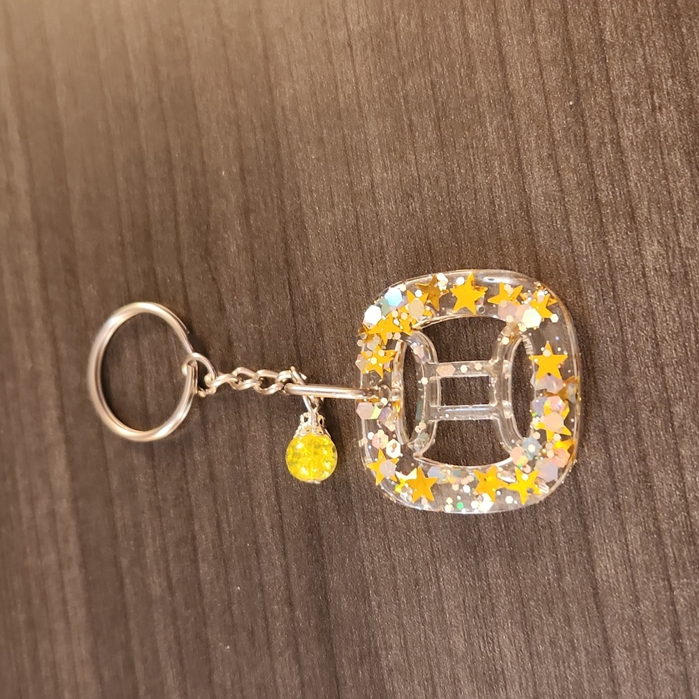 Zodiac Gemini Resin Keychain